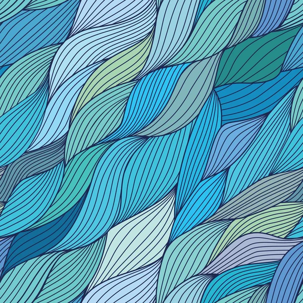 Seamless wave hand-drawn pattern, waves background (seamlessly t — Stock Photo, Image