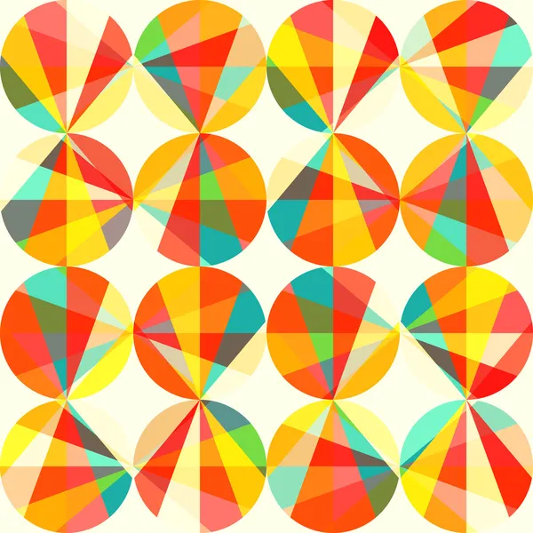 Geometric pattern of circles and triangles. Colored circles seam — Stock Photo, Image