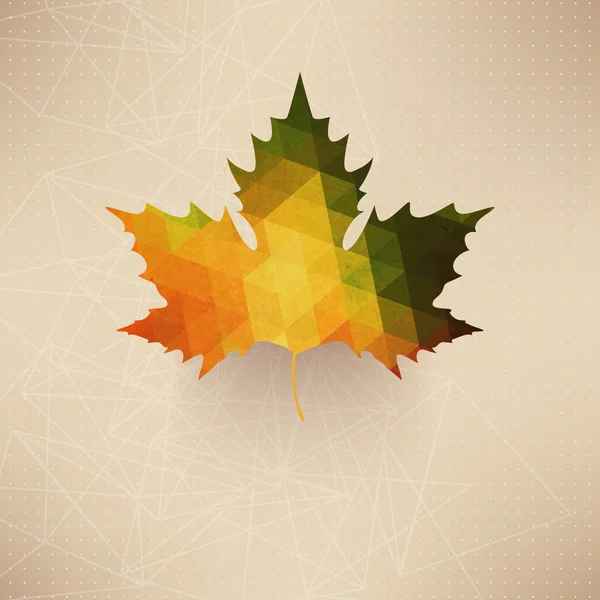 Herfst esdoorn blad achtergrond gemaakt van driehoeken. Retro CHTERGRO — Stockfoto