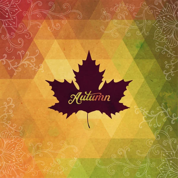 Höstlig maple leaf bakgrund av trianglar. retro ba — Stockfoto