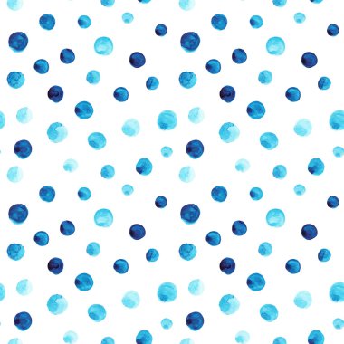 Vector watercolor circles seamless pattern (tiled). Retro hand d