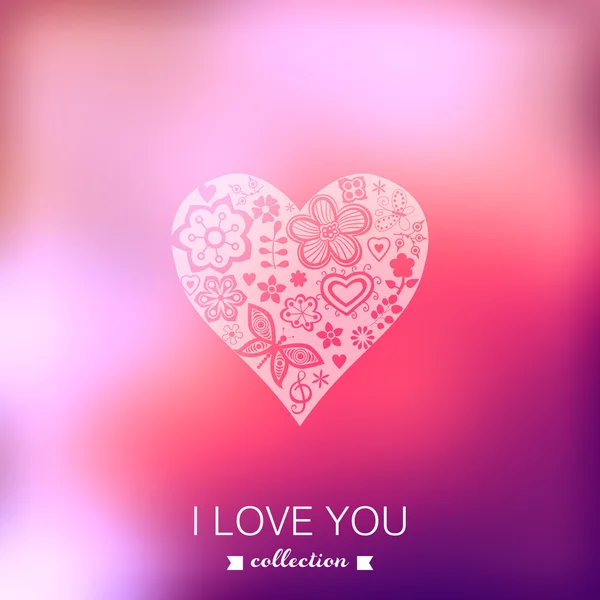 Vector Valentine's Day background. Le coeur. Gabarit flou, holi — Image vectorielle