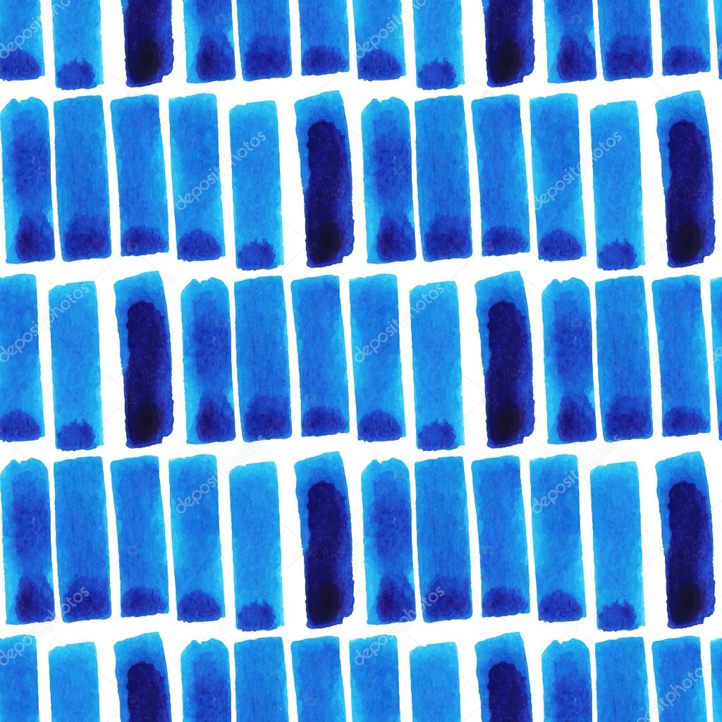 Watercolor stripes, seamless pattern, simple backdrop. Blue. Str