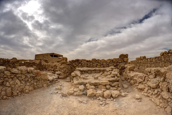 在以色列死海附近的 massada 堡垒 — 图库照片