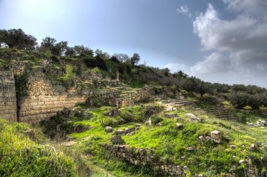 Sebastia archeology ancient ruins clipart