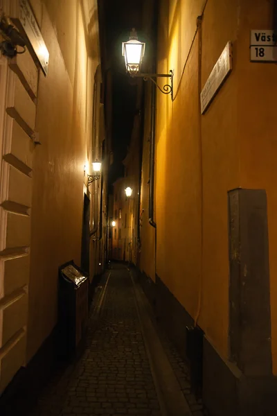 ストックホルム旧市街の夜 — ストック写真