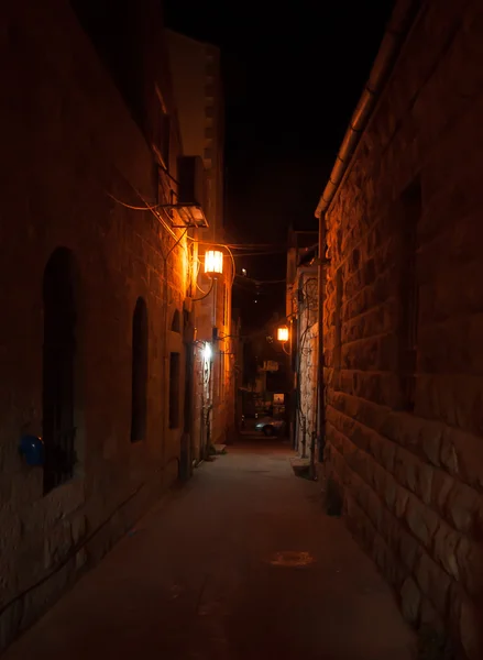 Romantisk natt gatan — Stockfoto