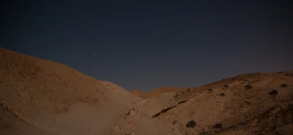 Caminhadas no deserto noturno — Fotografia de Stock