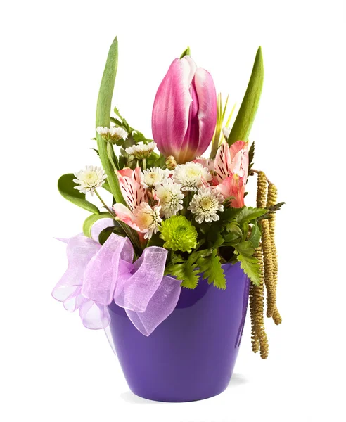 Bouquet of flowers on a vase — Stock Photo, Image