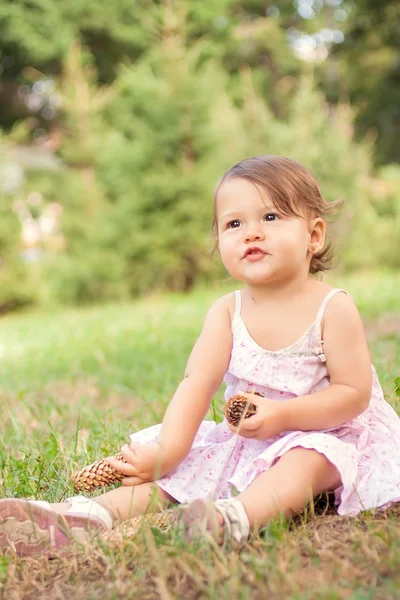 Girl on meadow Stock Photo