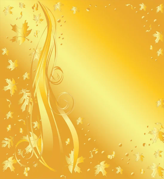 Elegant gyllene höst bakgrund — Stock vektor