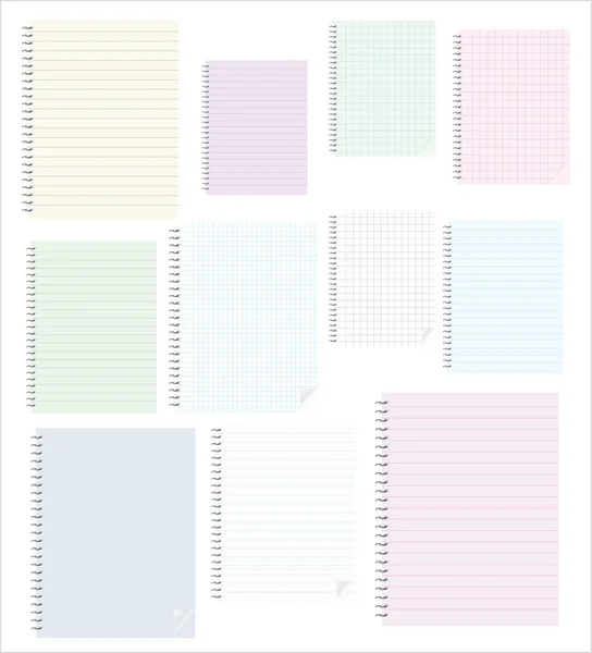 Diferentes tipos de cuaderno espiral — Archivo Imágenes Vectoriales
