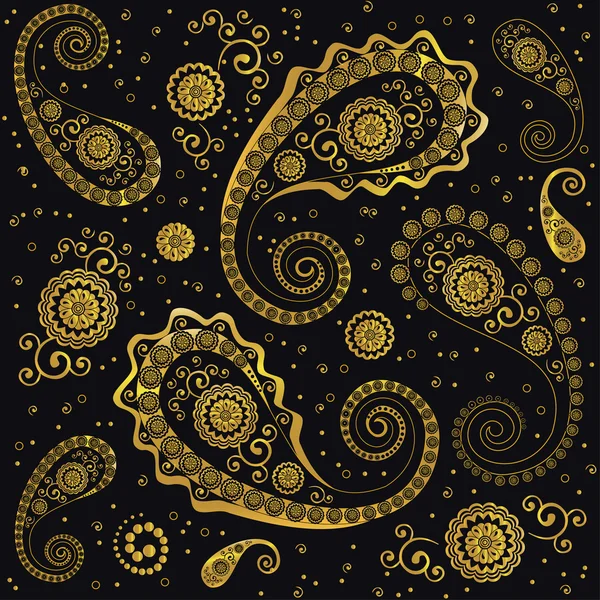 Fundo paisley dourado — Fotografia de Stock