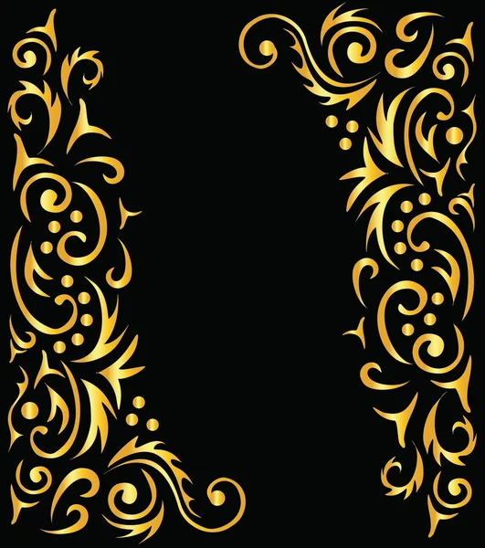 Sfondo ornamentale, nero e oro — Vettoriale Stock