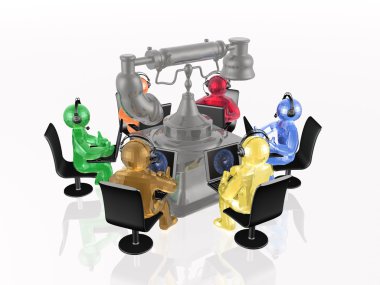 Retro telefon ile mans