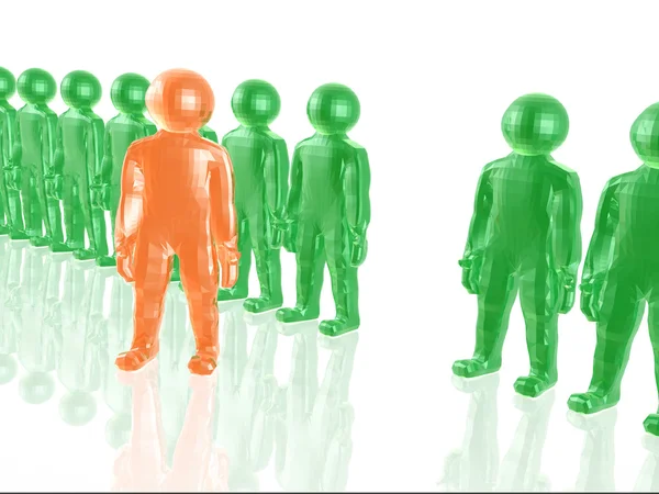 Red and green mans — Stock Photo, Image