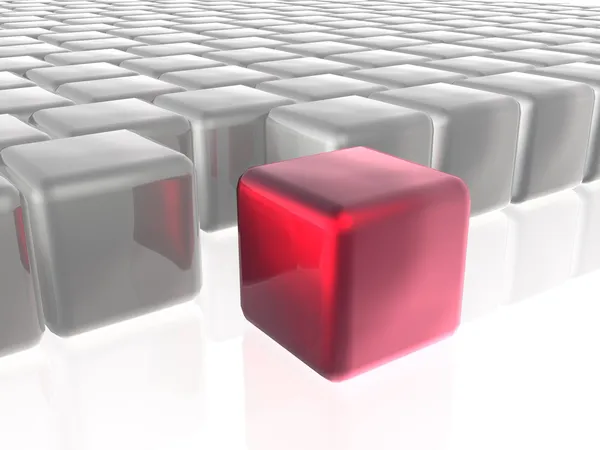 빨간색과 회색 큐브 — 스톡 사진