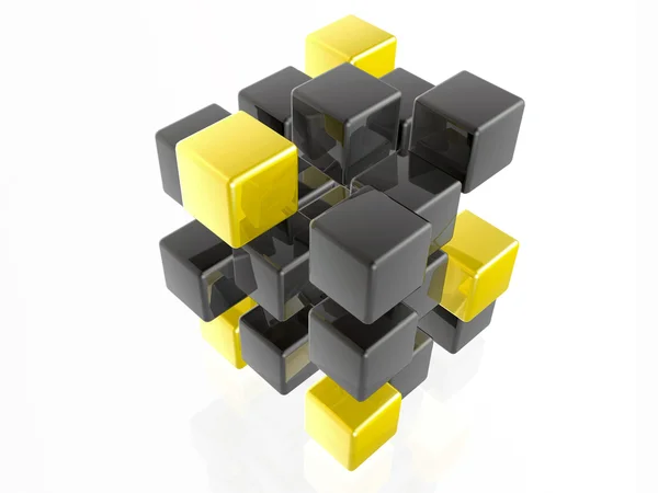 Yellow and grey cubes — Stock Photo, Image