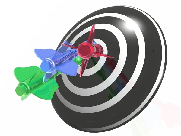 Color arrows on the target — Stock Photo, Image