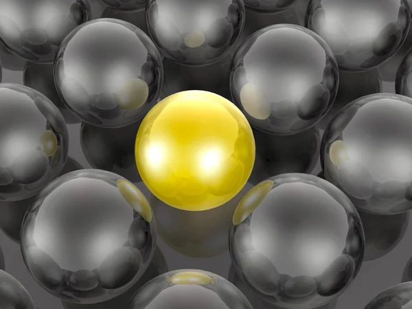 Yellow and grey spheres — Stock Photo, Image