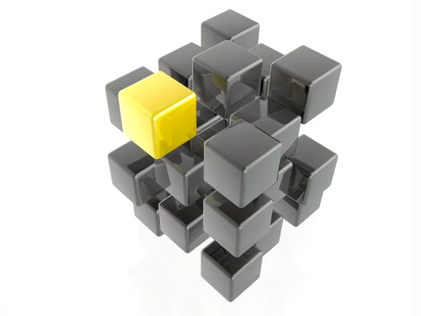 Yellow and grey cubes — Stock Photo, Image