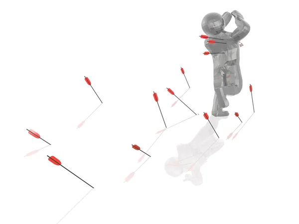 Man with arrows — Stock Photo, Image