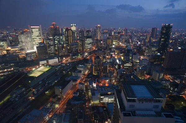大阪市在晚上 — ストック写真