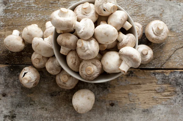 Fresh whole white button mushrooms Stock Picture