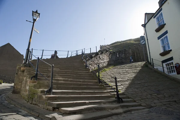 Kościół schodów w Whitby North Yorkshire — Zdjęcie stockowe