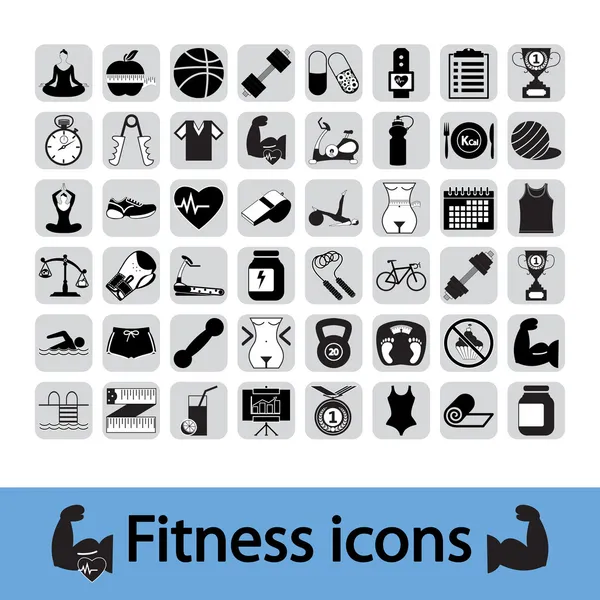 Fitness icons set — Stockvector