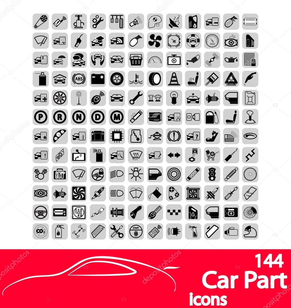 Car part icons set. Vector Illustration EPS8.