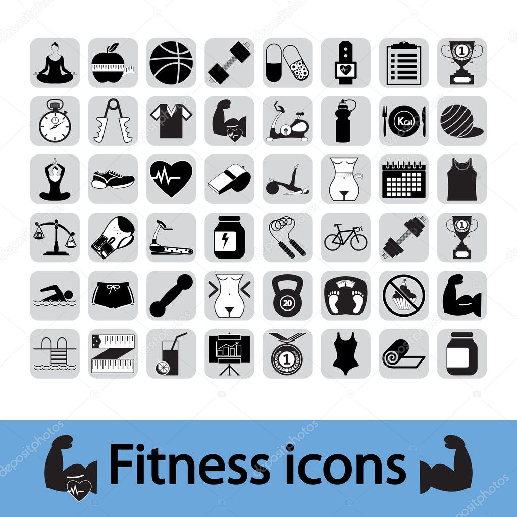Fitness icons set