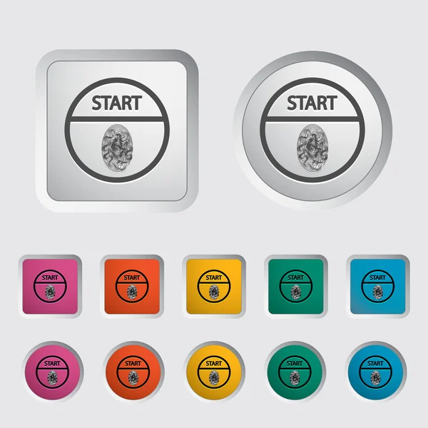 Botão Start-stop é protegido por impressão digital . — Vetor de Stock
