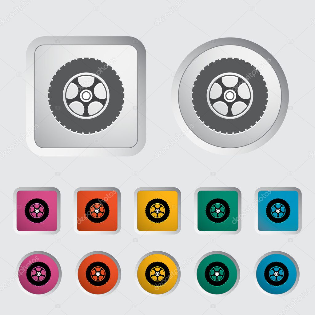 Icon car wheel. Vector illustration.
