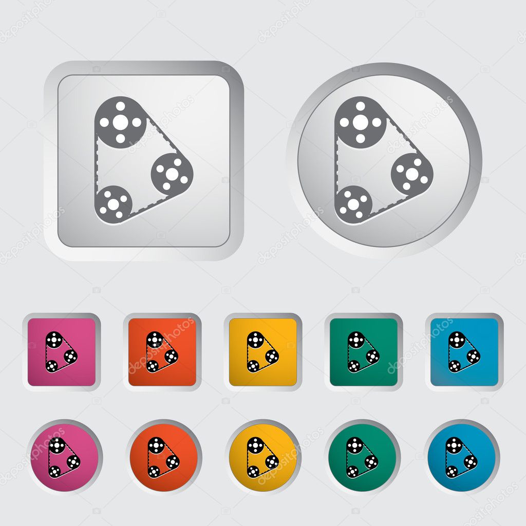 Timing belt icon. Vector illustration.