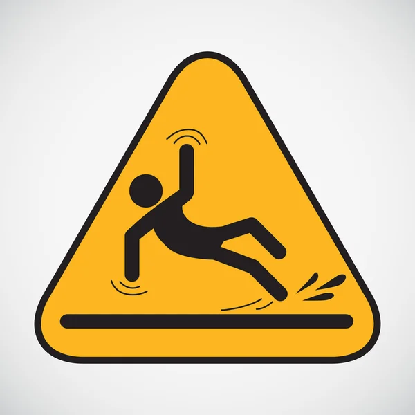 Segno di cautela del pavimento bagnato. — Vettoriale Stock