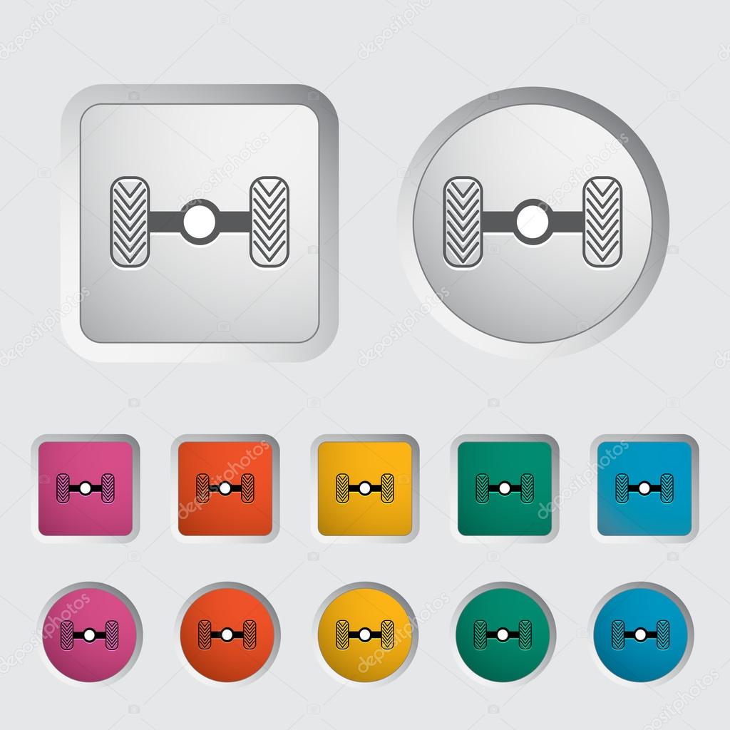Chassis car single icon. Vector illustration.
