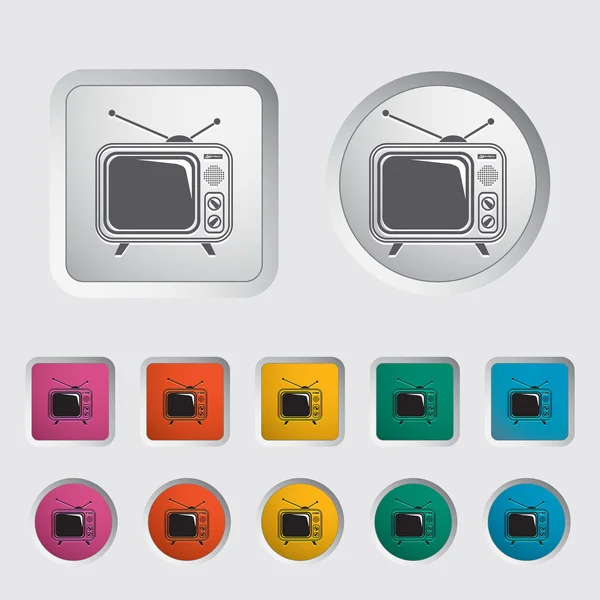 TV één pictogram. — Stockvector