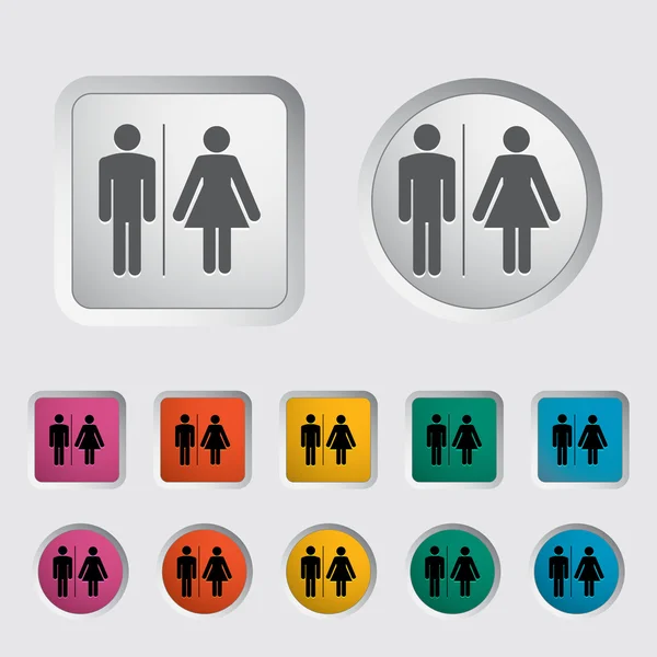 WC icono individual . — Vector de stock