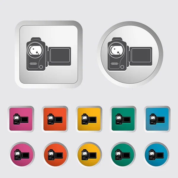 Video camera één pictogram. — Stockvector