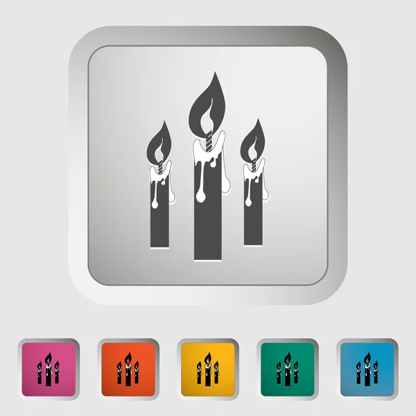 Velas icono único . — Vector de stock