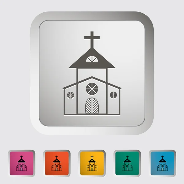 Kerk één pictogram. — Stockvector