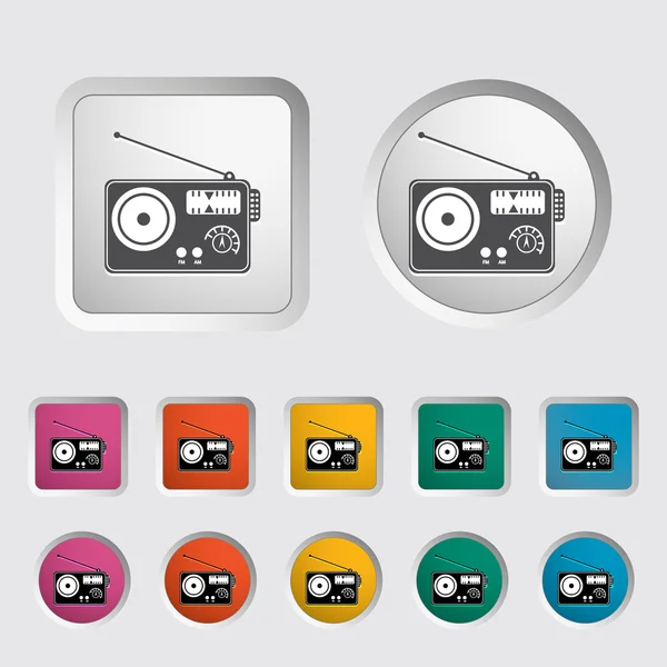 Radio icono único . — Vector de stock