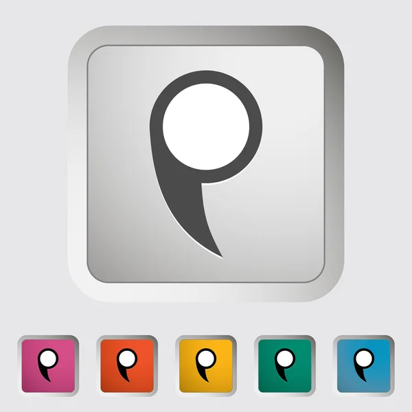 Map pin single icon. — Stock Vector