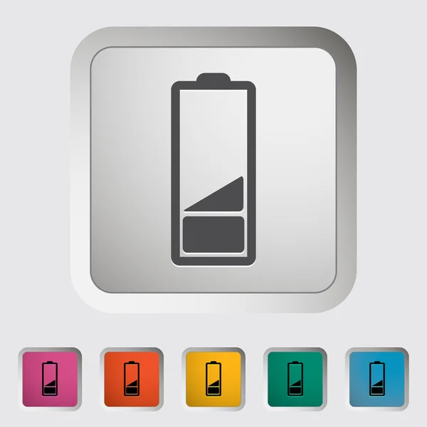 Carga de la batería, icono único . — Archivo Imágenes Vectoriales
