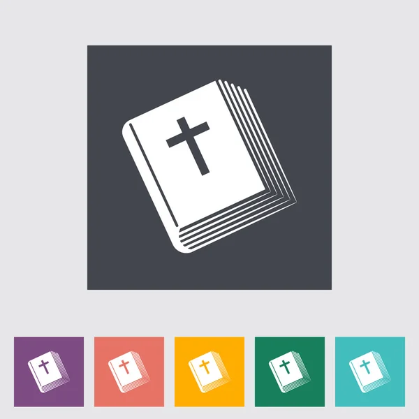 Bijbel plat één pictogram. — Stockvector