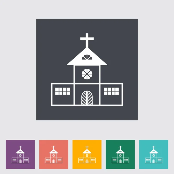 Kerk één vlakke pictogram. — Stockvector