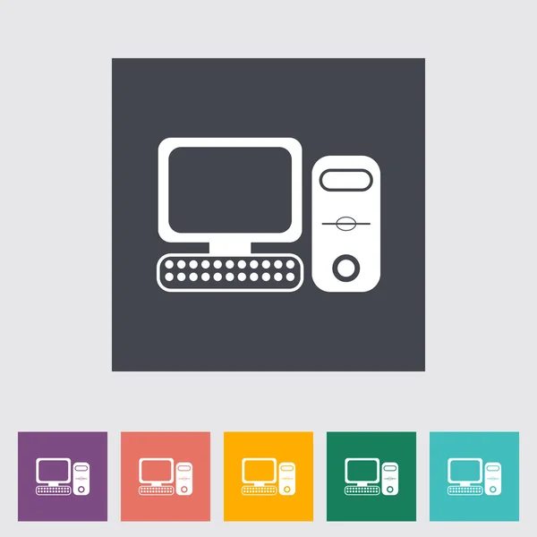 Computer flat icon 2 — Stock Vector