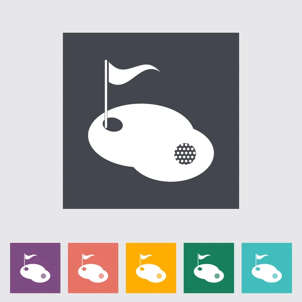 Golf plano icono único . — Vector de stock