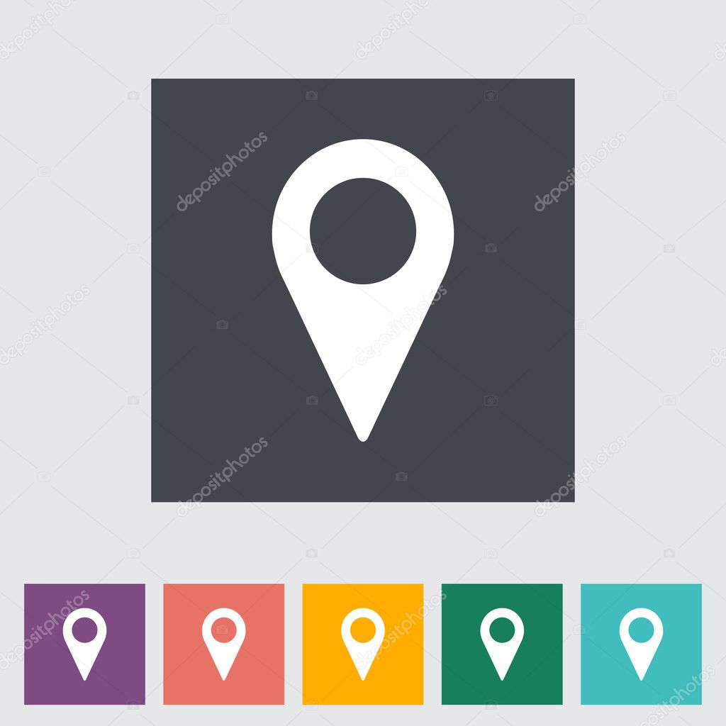 Map pointer flat single icon.
